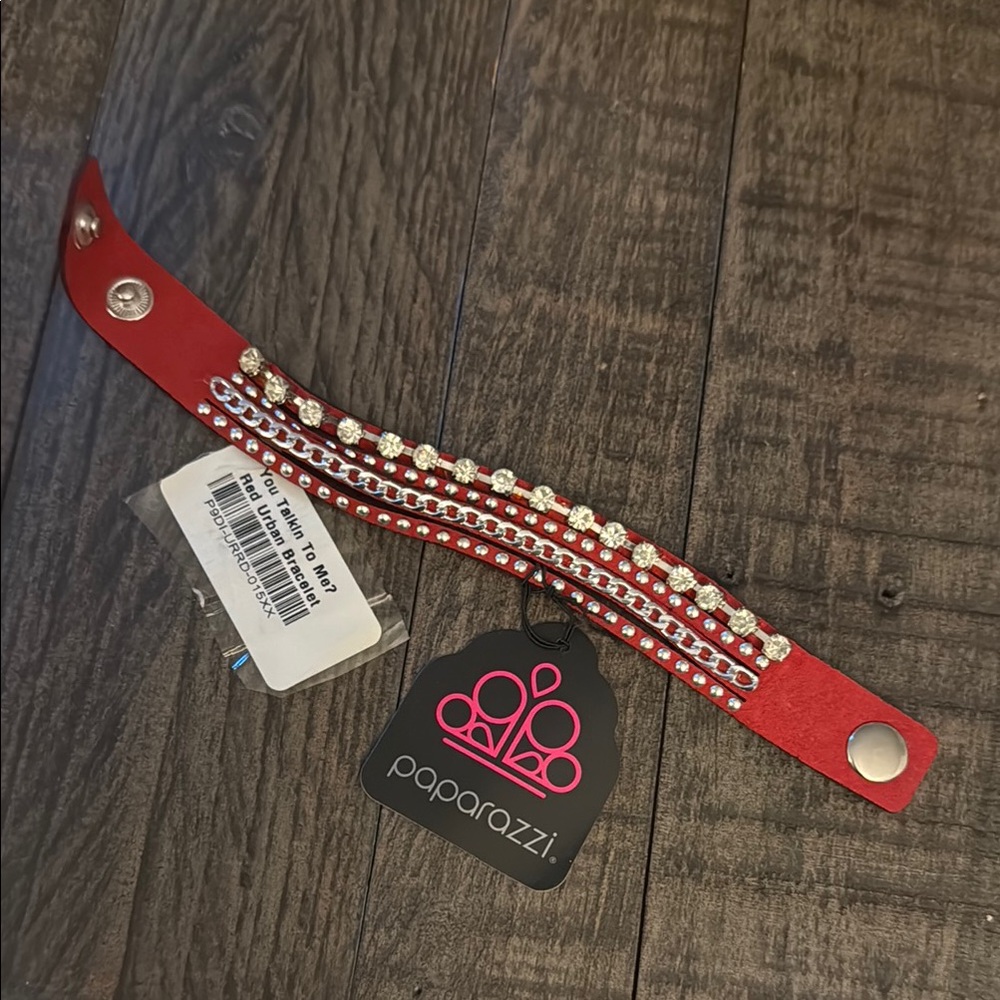 Paparazzi Red Bracelet with Silver Accents